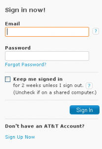 att.net does not accept any password i type in